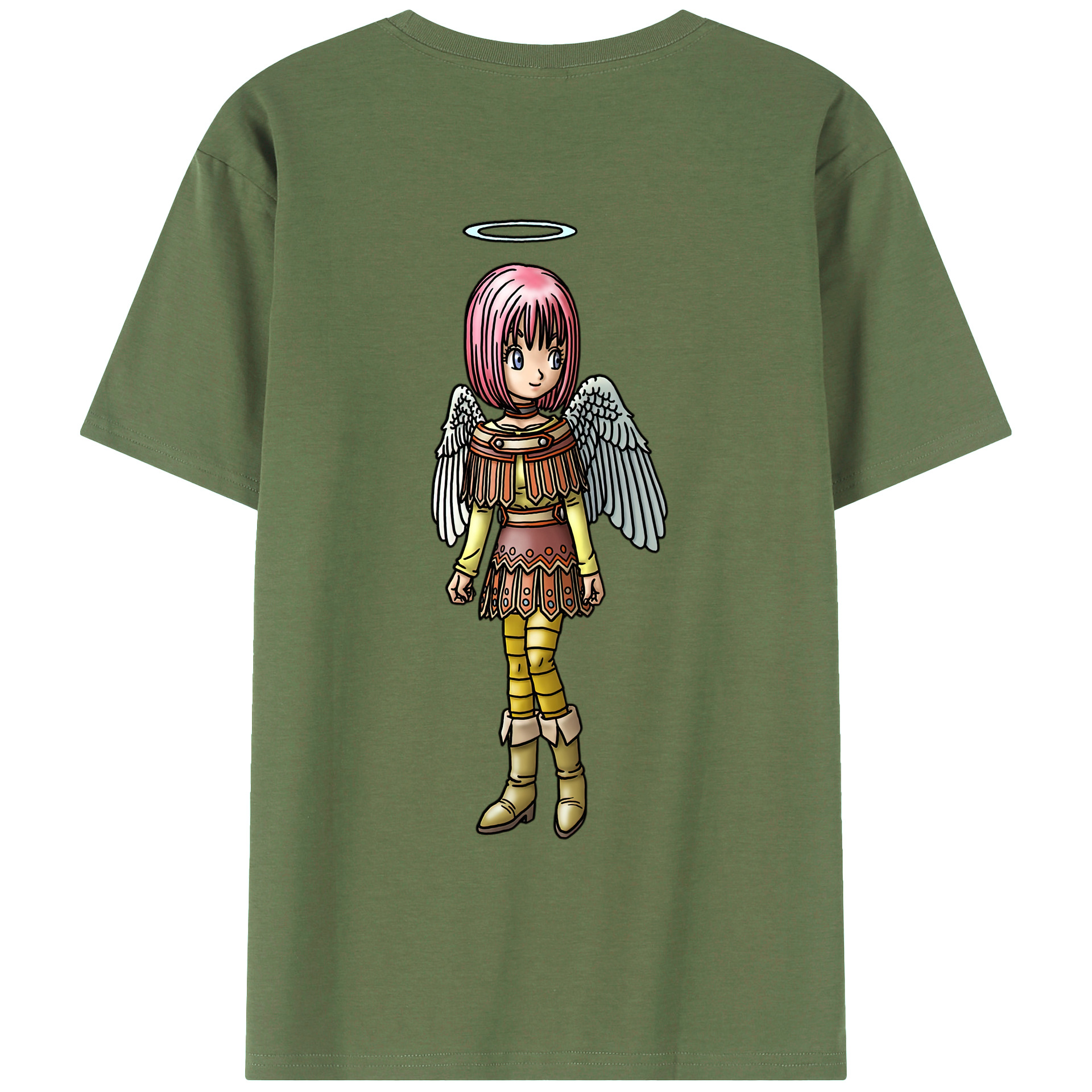 （画像用） ドラゴンクエスト Doragon Kuesuto Dragon Quest 綿100％ メンズ半袖Tシャツ（バックプリント） 通気性